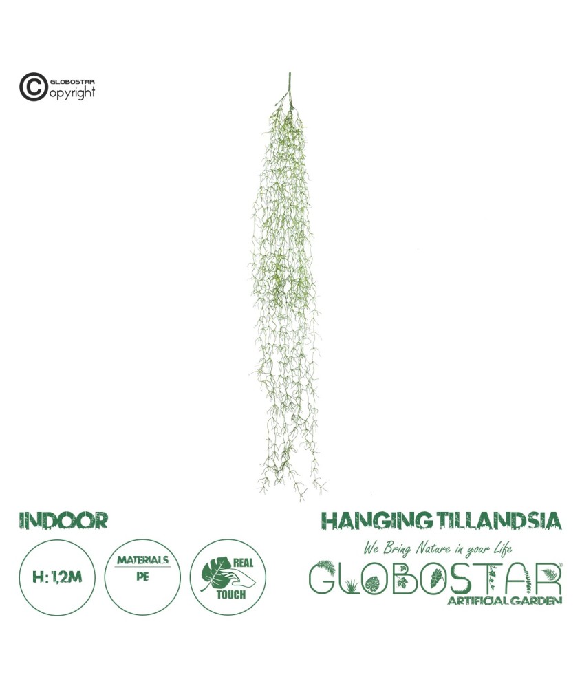 GloboStar® Artificial Garden TILLANDSIA HANGING BRANCH 20236 Τεχνητό Διακοσμητικό Κρεμαστό Φυτό Ισπανικό Βρύο Τιλάντσια Υ120cm